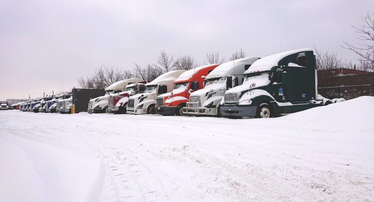 trucks in bad weather conditions