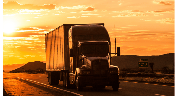 truck in the sunset