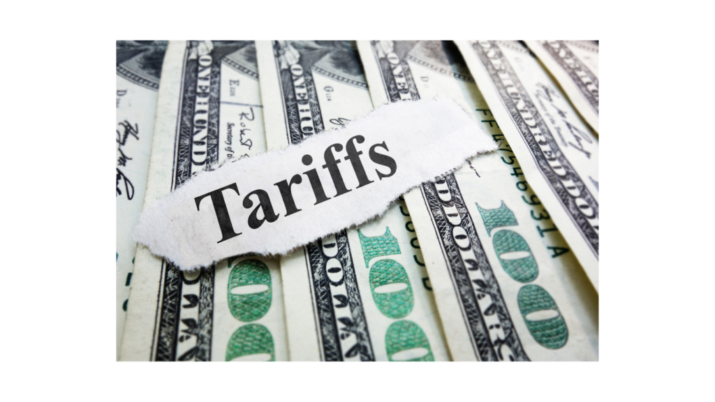 tariffs sign on the dollars