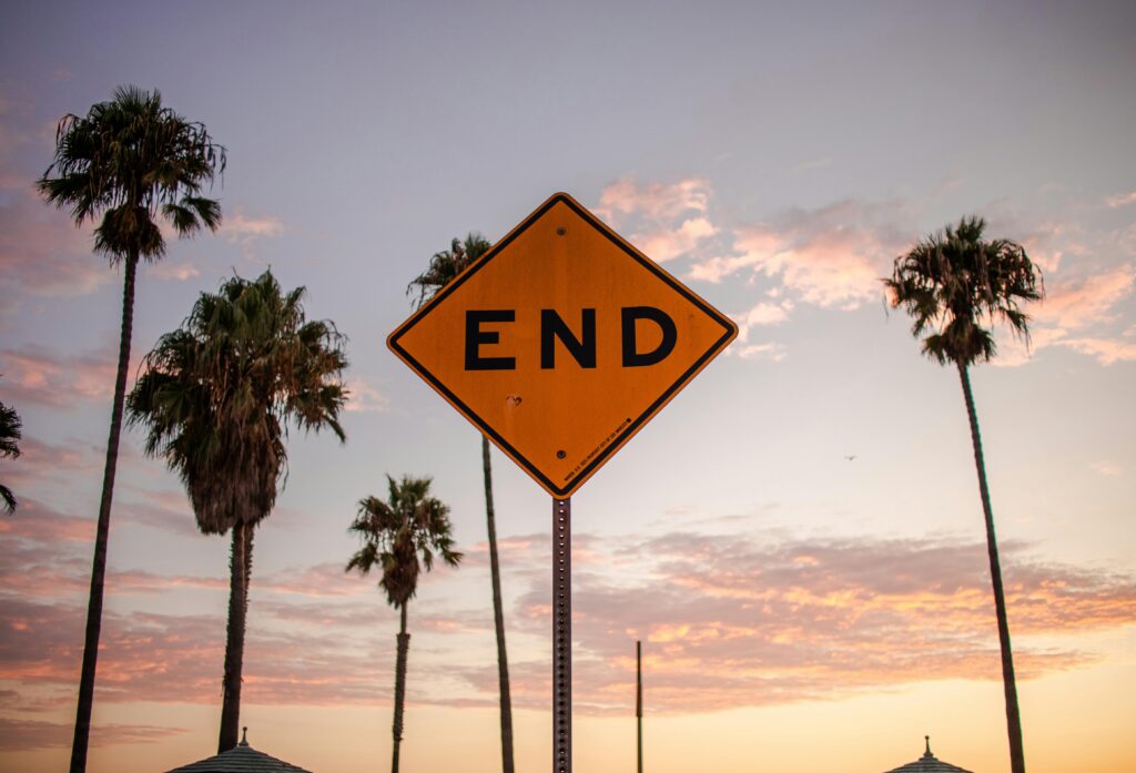 End sign in california
